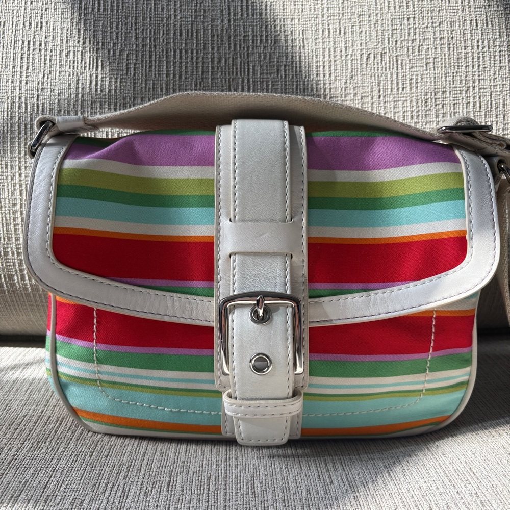 Multi Color Coach Bag with Adjustable Strap